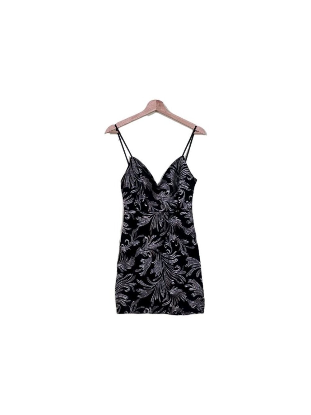 Blue Blush Whimsigoth Mini Dress M Black Velvet Embroidered Grunge Glam Baroque